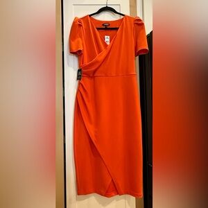 Express Vibrant Orange Midi Dress